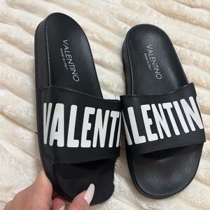 Authentic Valentino Black Slide Sandals for Women size 37